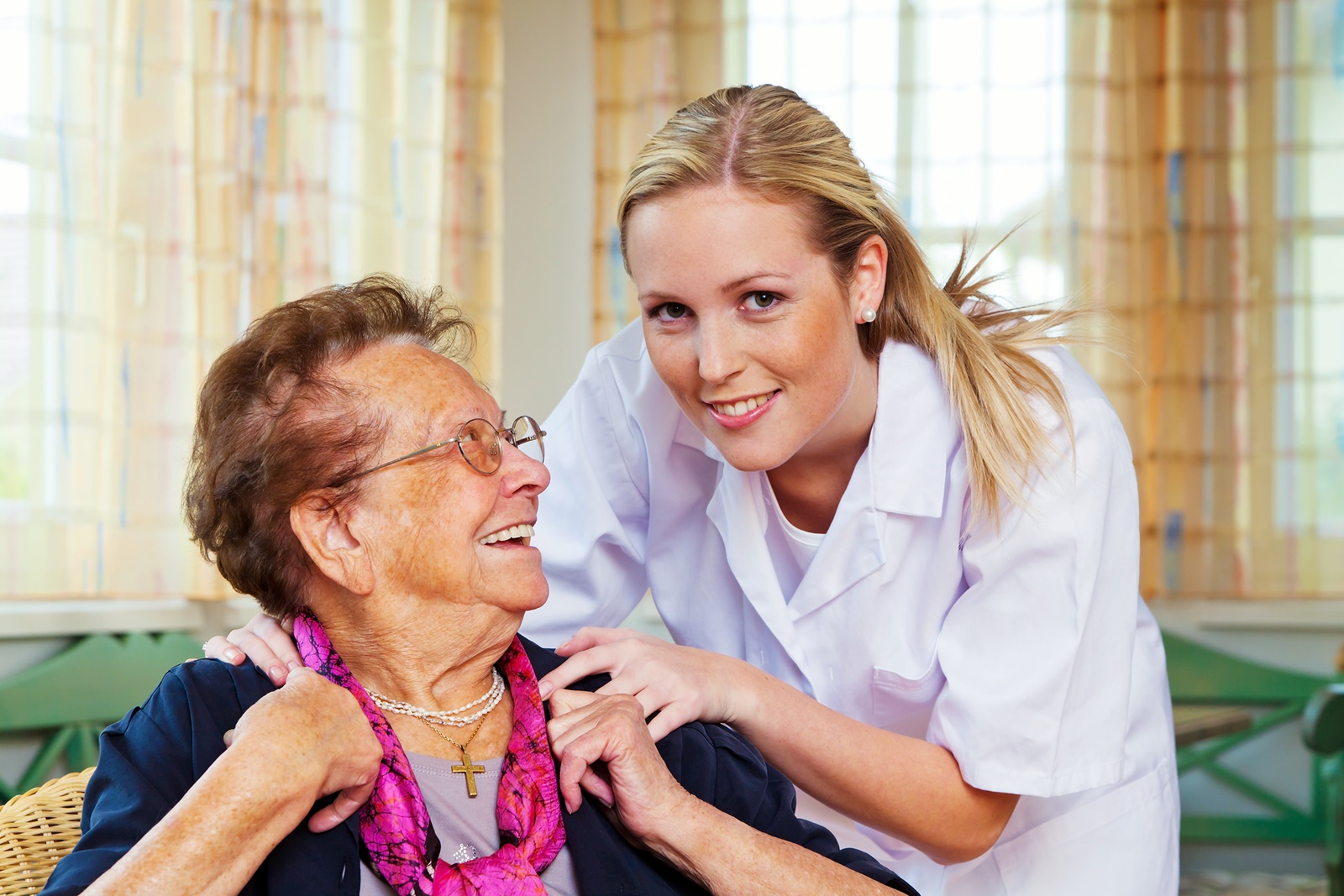 a home care nurse visits a patient